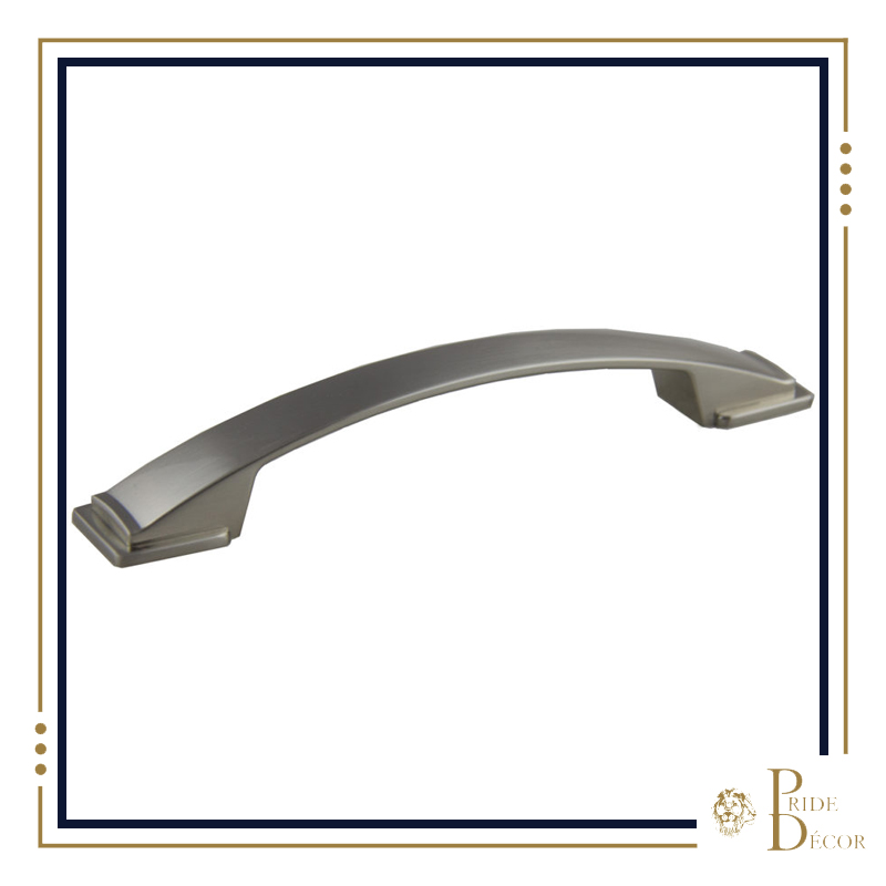Satin nickel decorative cabinet pull from Pride Industrial