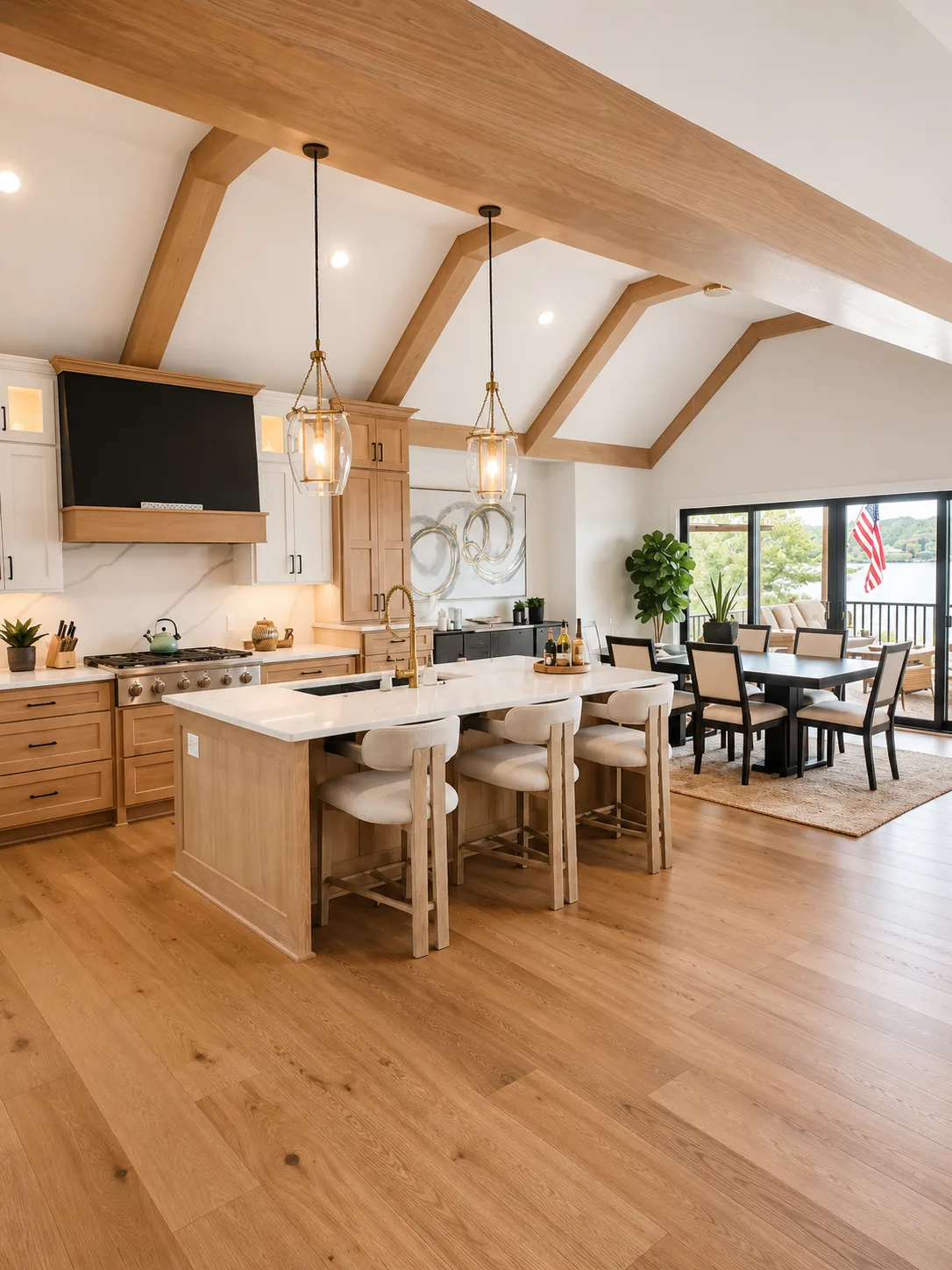Custom lake home kitchen by Ott's Custom Cabinets